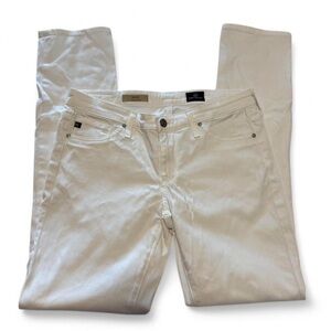 AG Women's 28R The Stilt Cigarette Leg Skinny Jeans Low Rise White FLAW